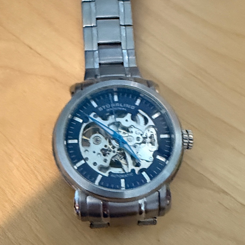 Silver and Blue Men's Watch